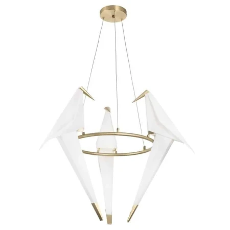 Lampa nad stół wisząca nowoczesna BIRD ROUND biało-złota P9503 - Step Into Design